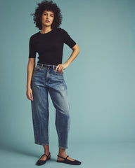 Classic Ribbed Tee - Black
