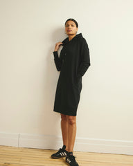 Bree Hooded Sweatshirt Dress - Black