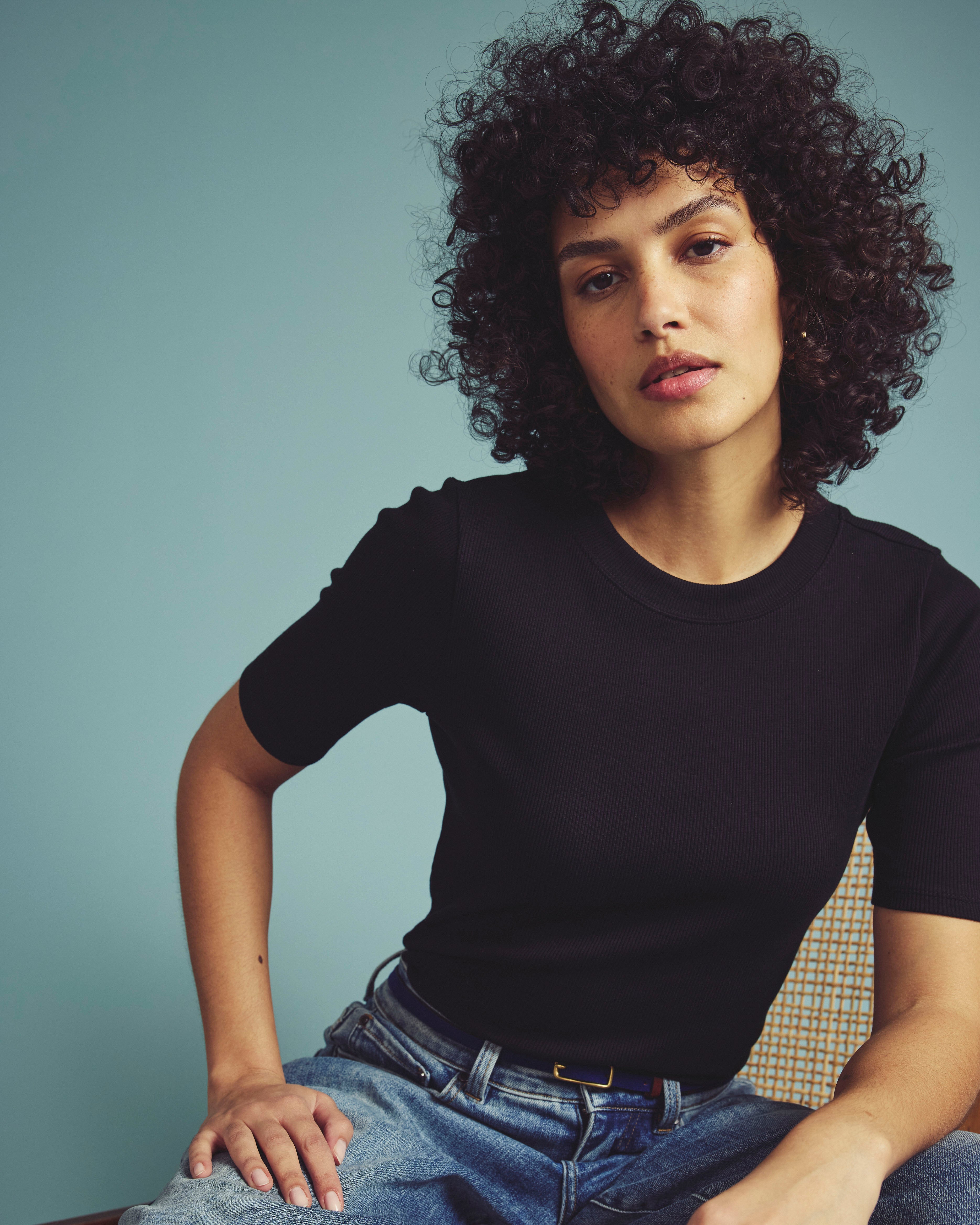Classic Ribbed Tee - Black