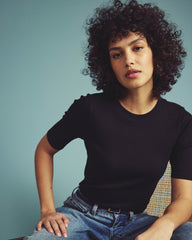 Classic Ribbed Tee - Black