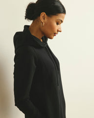 Bree Hooded Sweatshirt Dress - Black