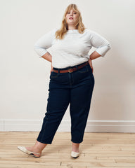 Belle Breton Stripe Jersey Tee - Pale Blue/White Stripe