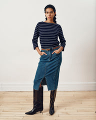 Belle Breton Stripe Jersey Tee - Navy Pinstripe