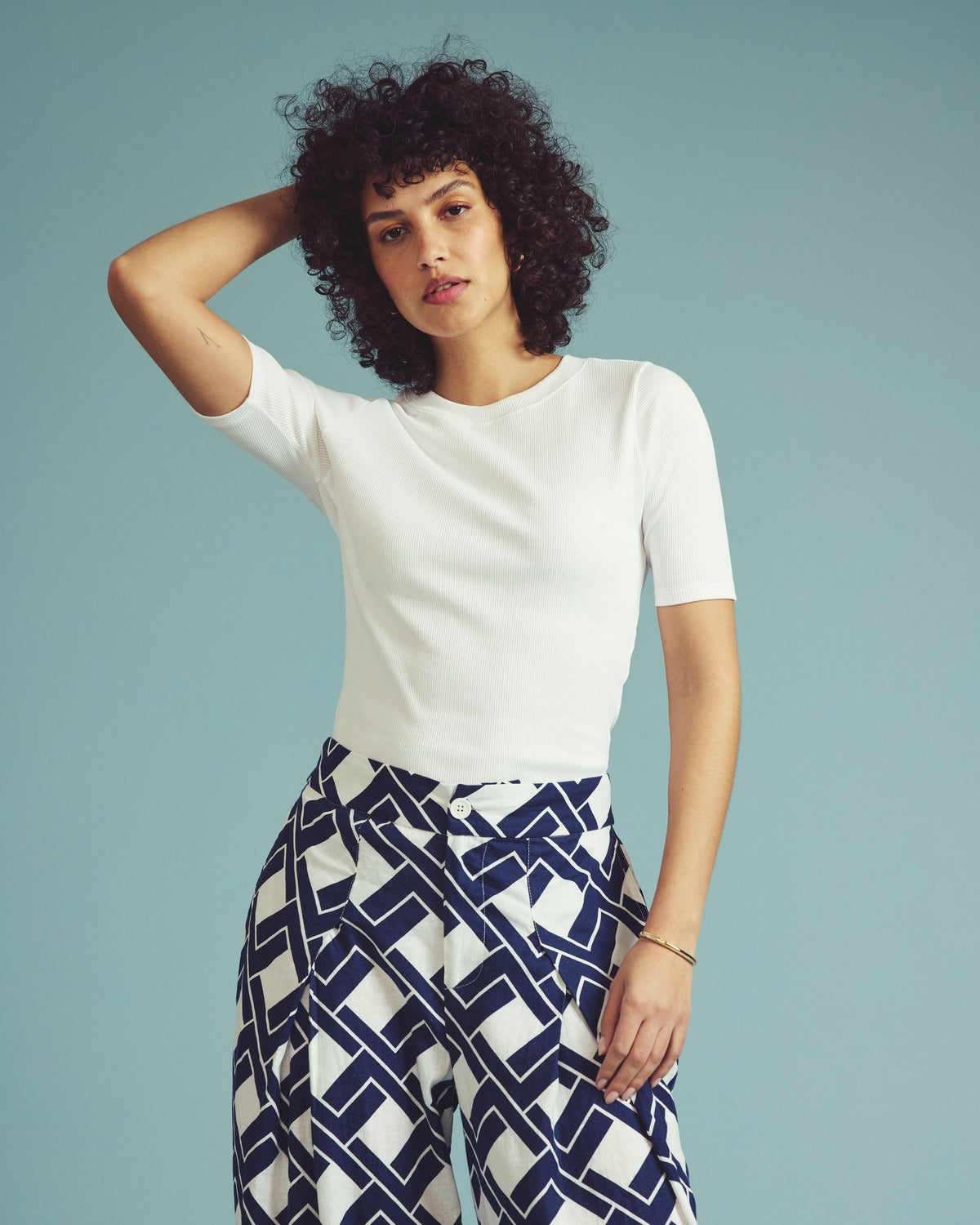 Classic Ribbed Tee - White