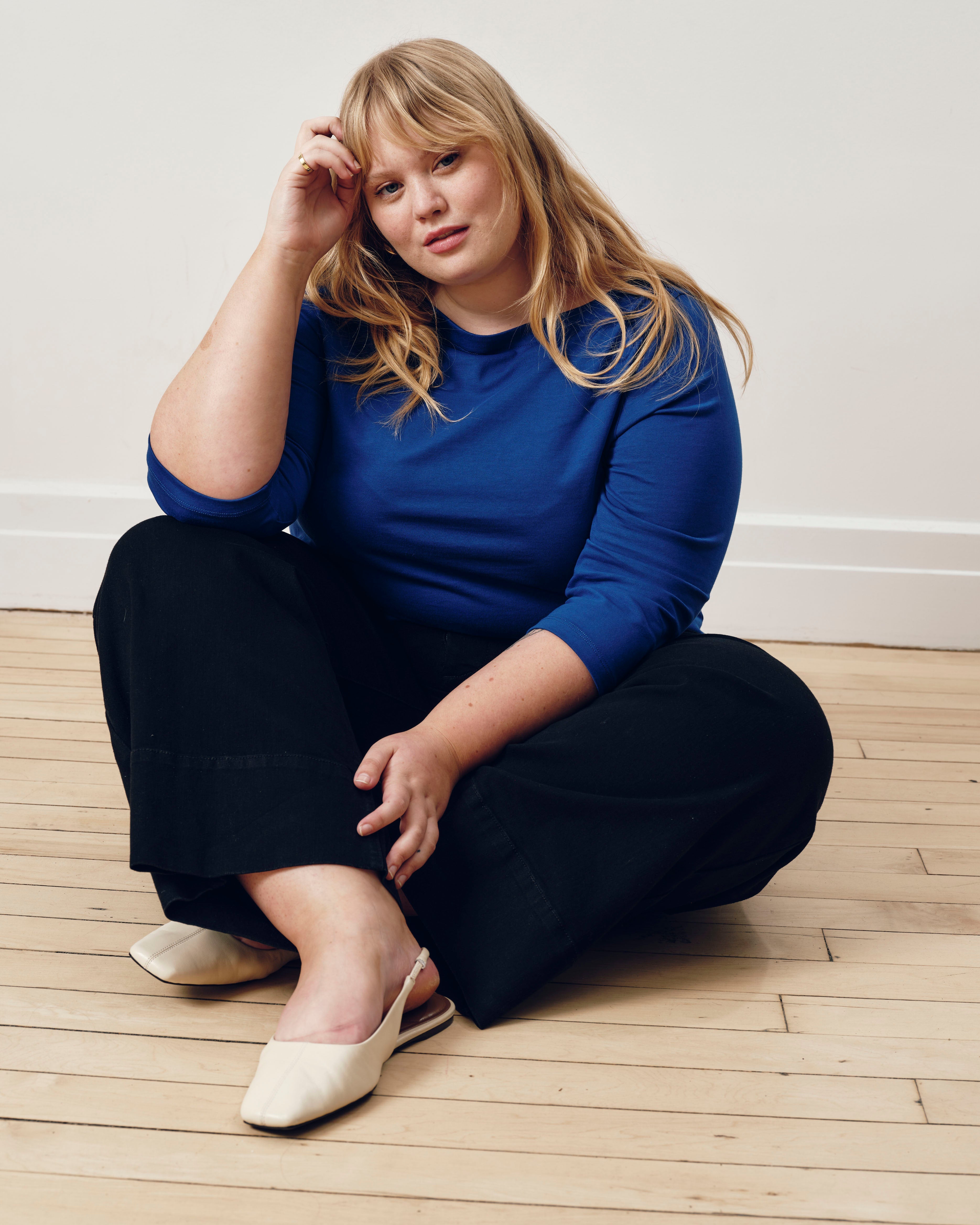 Belle Breton Stripe Jersey Tee - Solid Ultramarine