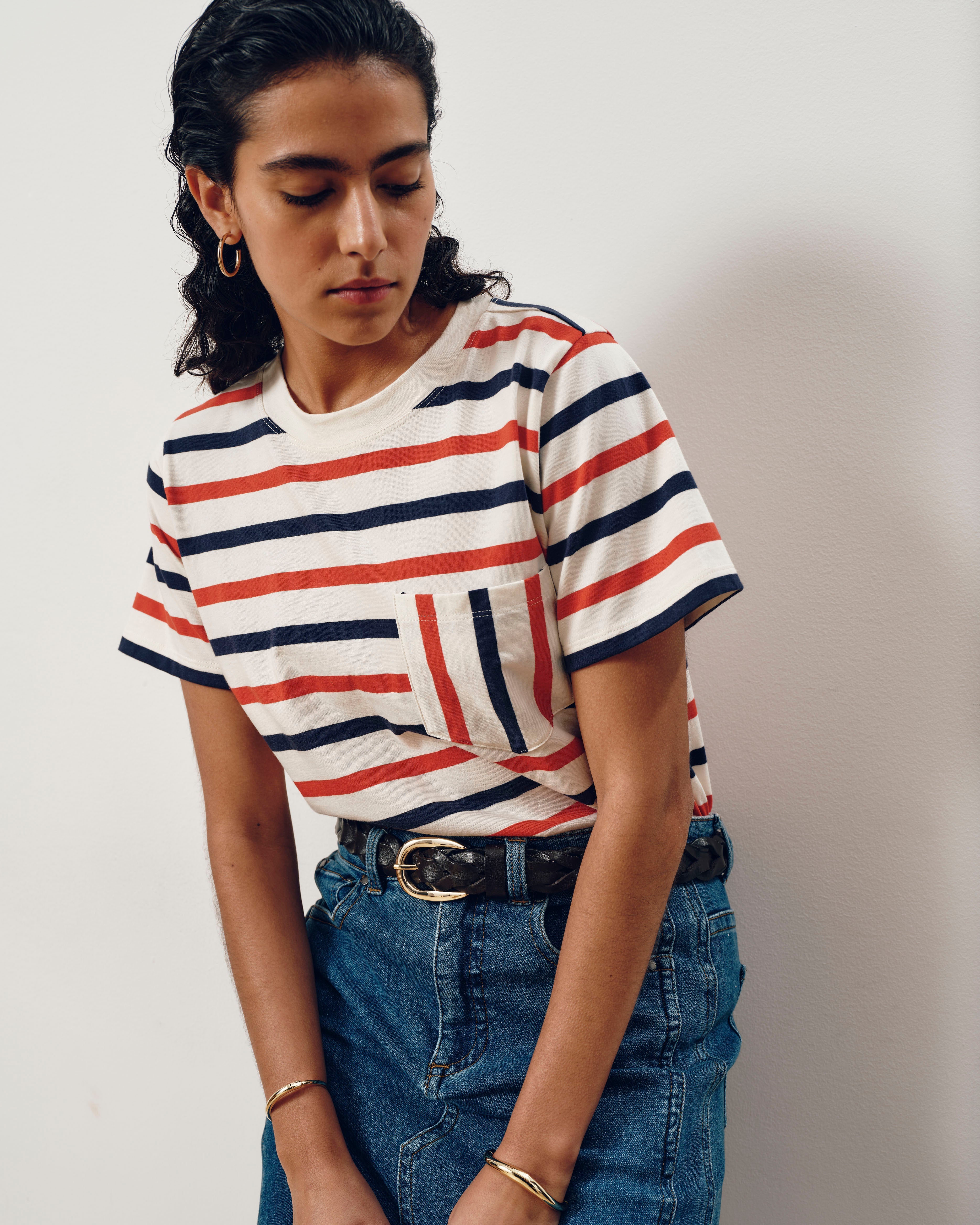 Breton Stripe Garcon Tee - Red/White/Blue Stripe