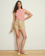 Cai High Neck Tank - Portrait Pink/White Stripe
