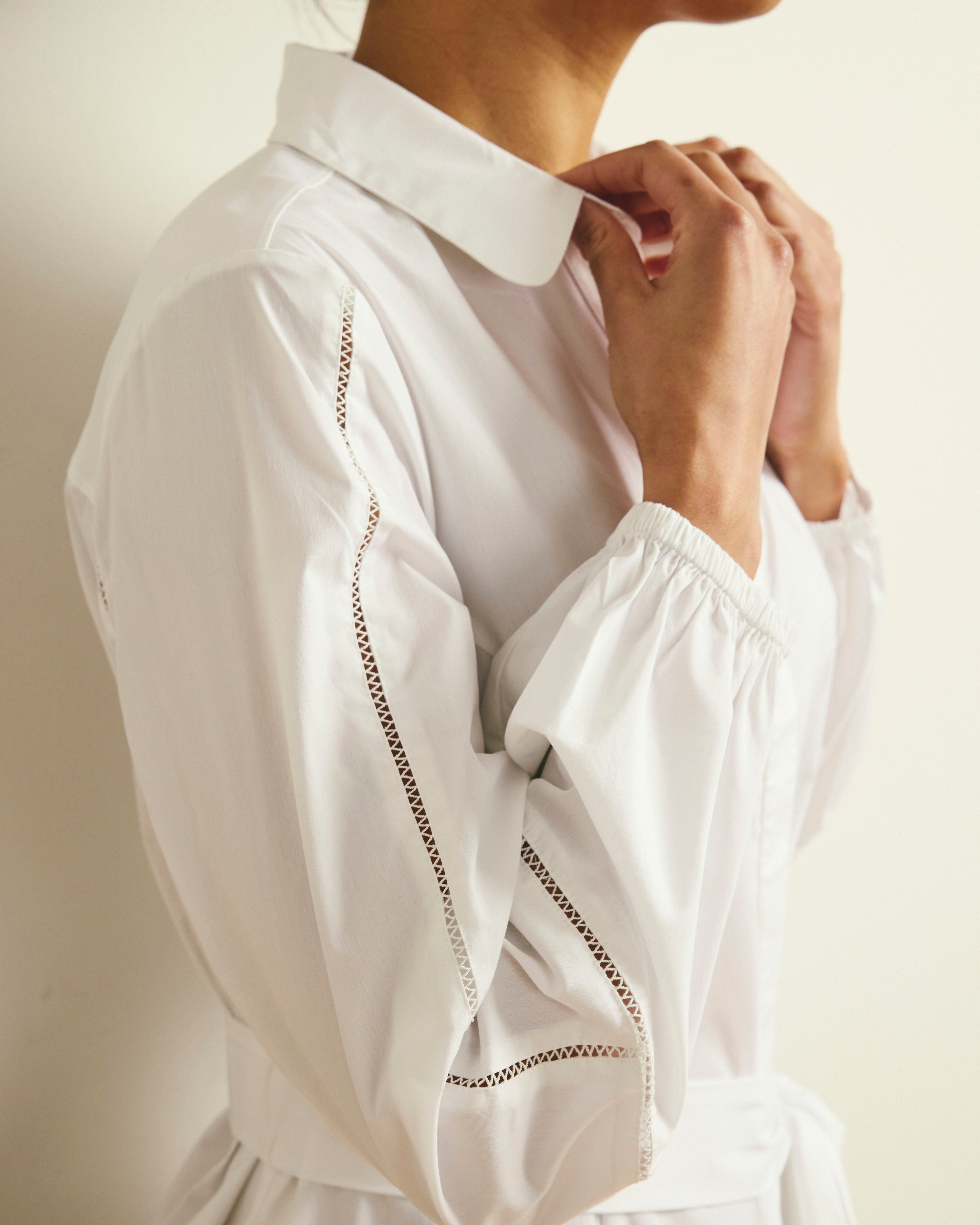 Claire Stretch Poplin Shirtdress - White