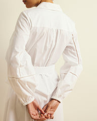 Claire Stretch Poplin Shirtdress - White