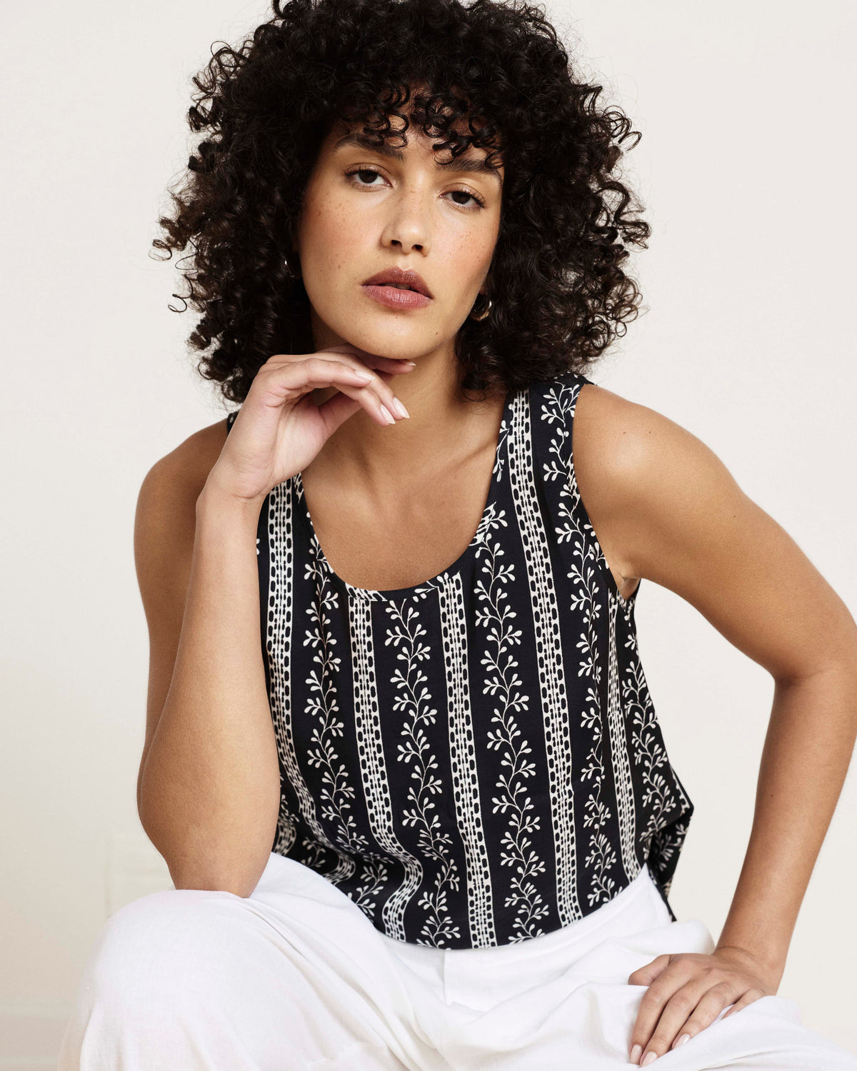 Cooling Stretch Cupro Tank - Florentine Print