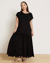 Alida Draped Liquid Jersey Top - Black