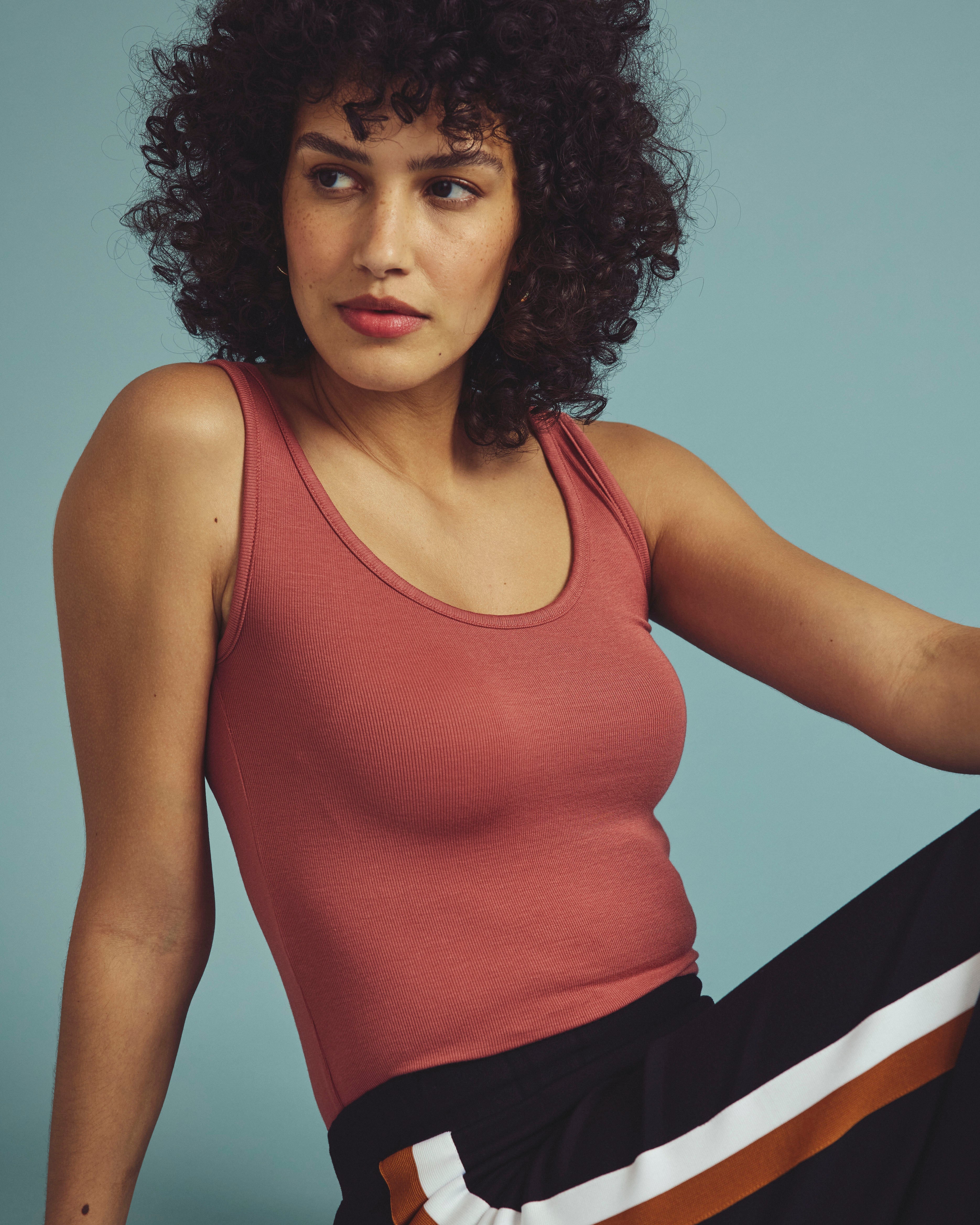 Cloud Rib Tank - Terracotta