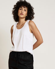 Cooling Stretch Cupro Tank - White
