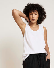 Cooling Stretch Cupro Tank - White
