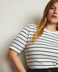 Classic Ribbed Tee - Nautical Navy Stripe
