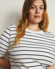 Classic Ribbed Tee - Nautical Navy Stripe