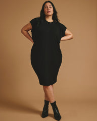 Carrea Relaxed Liquid Jersey Dress - Black