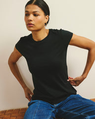 Ashley Cap Sleeve Tee - Black