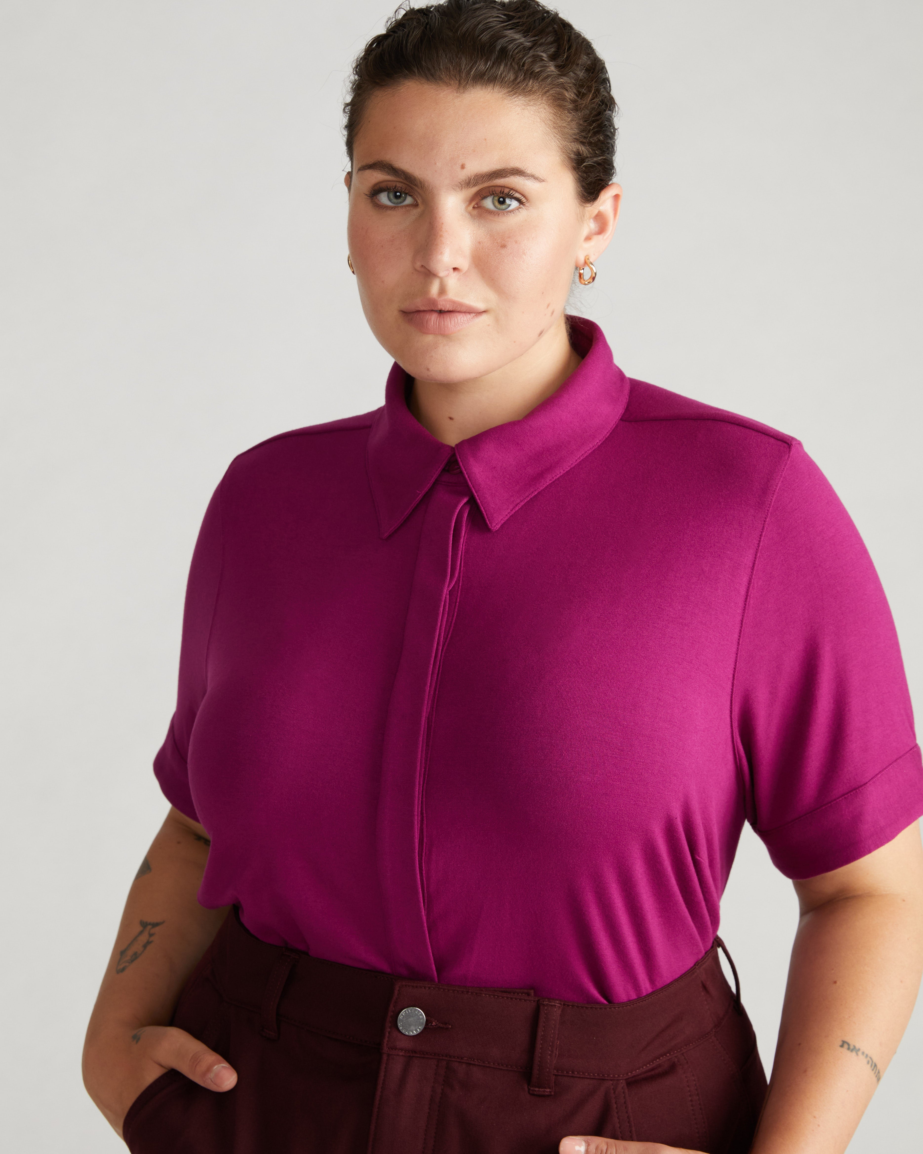 Chelsea Liquid Jersey Short Sleeve Shirt - Rothko Purple