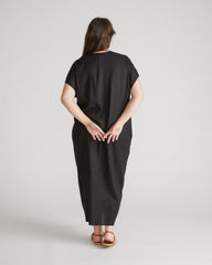Cabana Linen Blend Kaftan - Black
