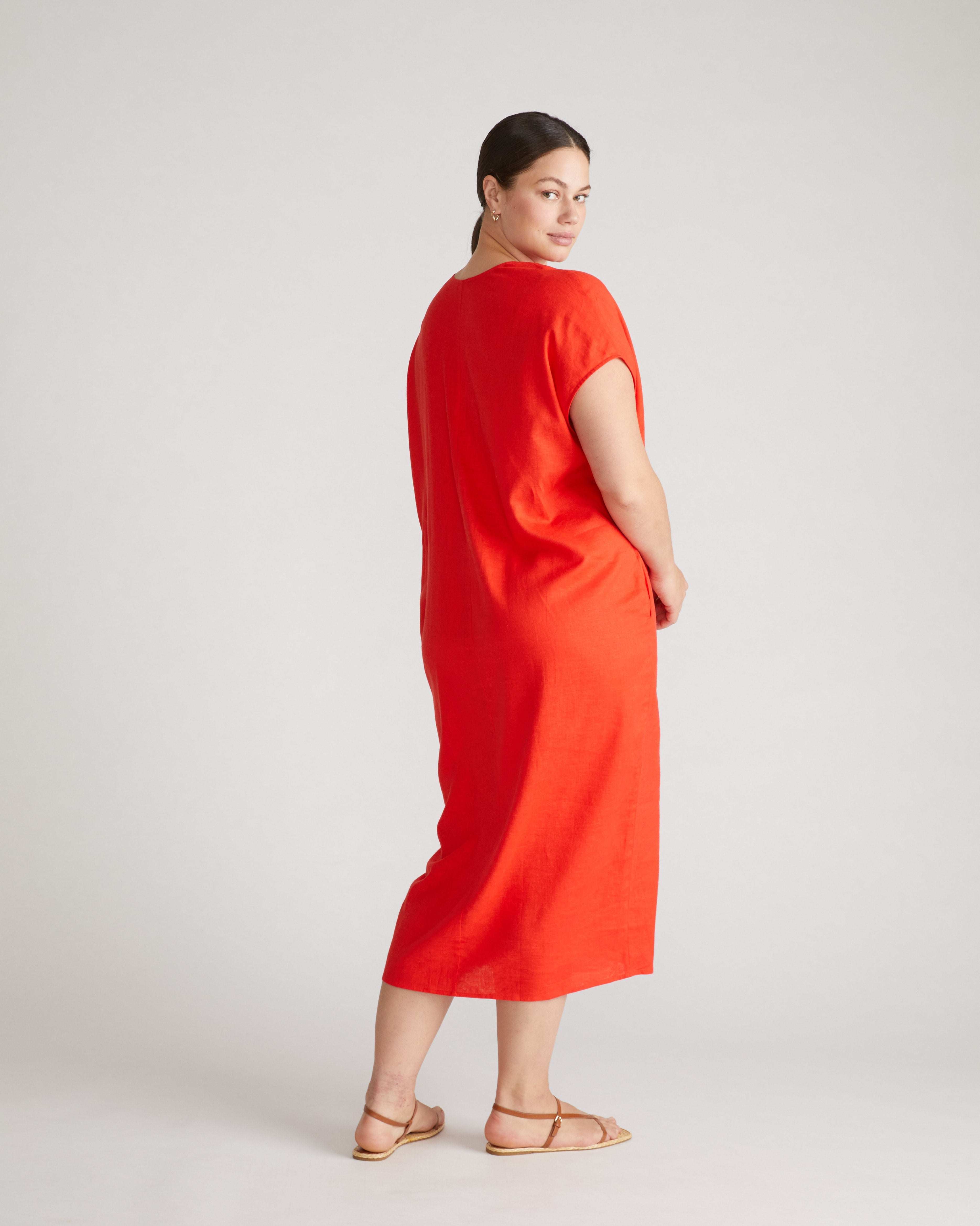 Cabana Linen Blend Kaftan - Shoreline Sunset