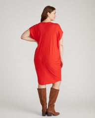 Carrea Relaxed Liquid Jersey Dress - Lipstick
