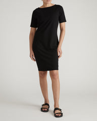Belle Breton Stripe Jersey Dress - Solid Black