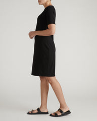 Belle Breton Stripe Jersey Dress - Solid Black