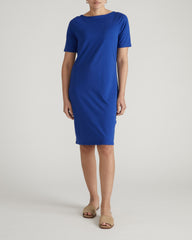 Belle Breton Stripe Jersey Dress - Solid Ultramarine