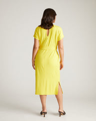 Belted Divine Jersey Dress - Yellow
