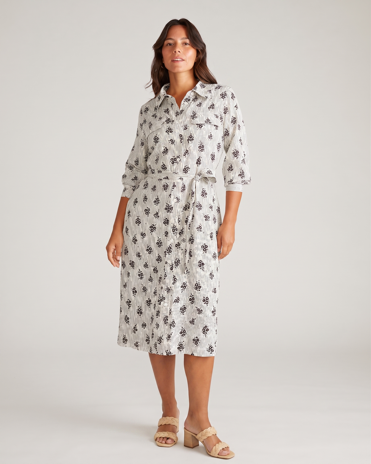 Cooling Stretch Cupro Savannah Dress - Vintage Daydream Print