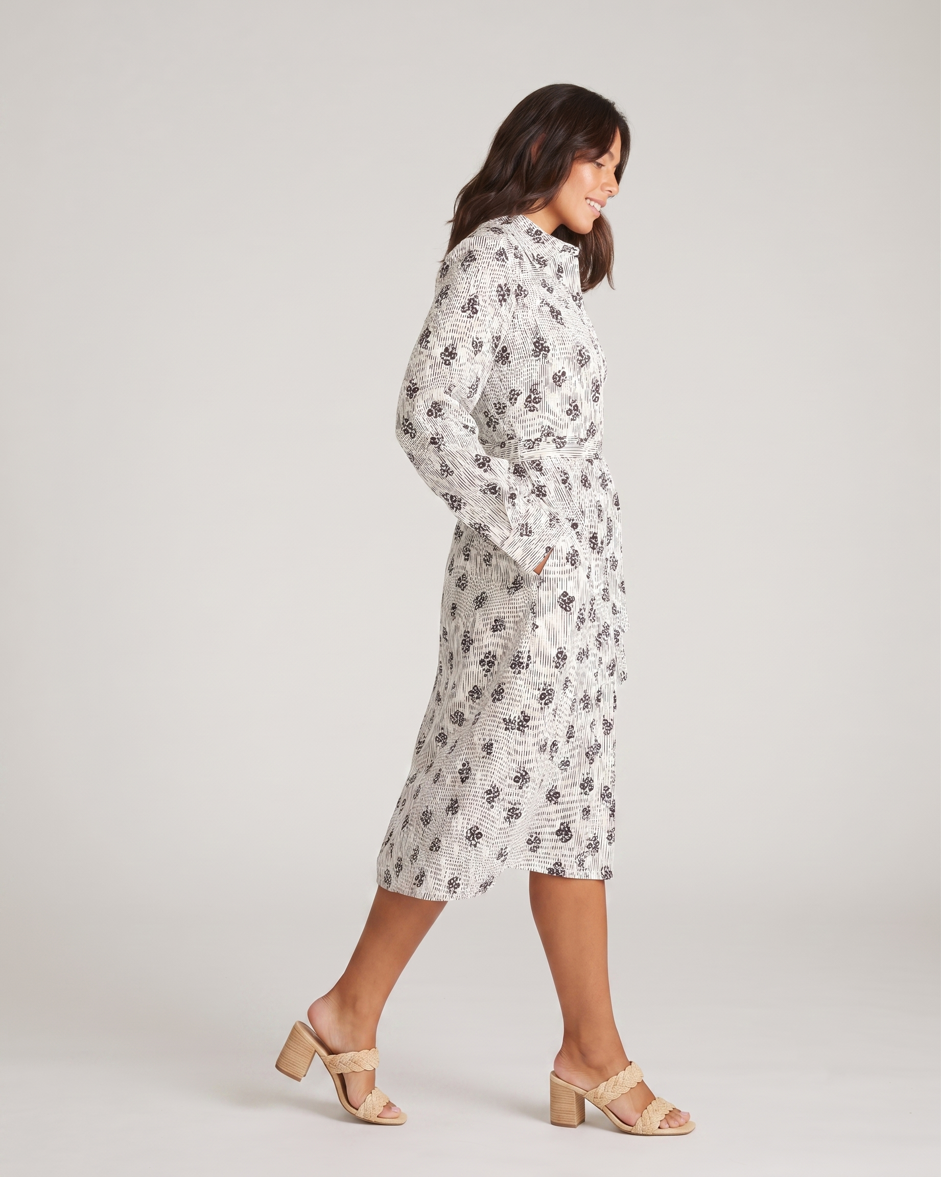 Cooling Stretch Cupro Savannah Dress - Vintage Daydream Print