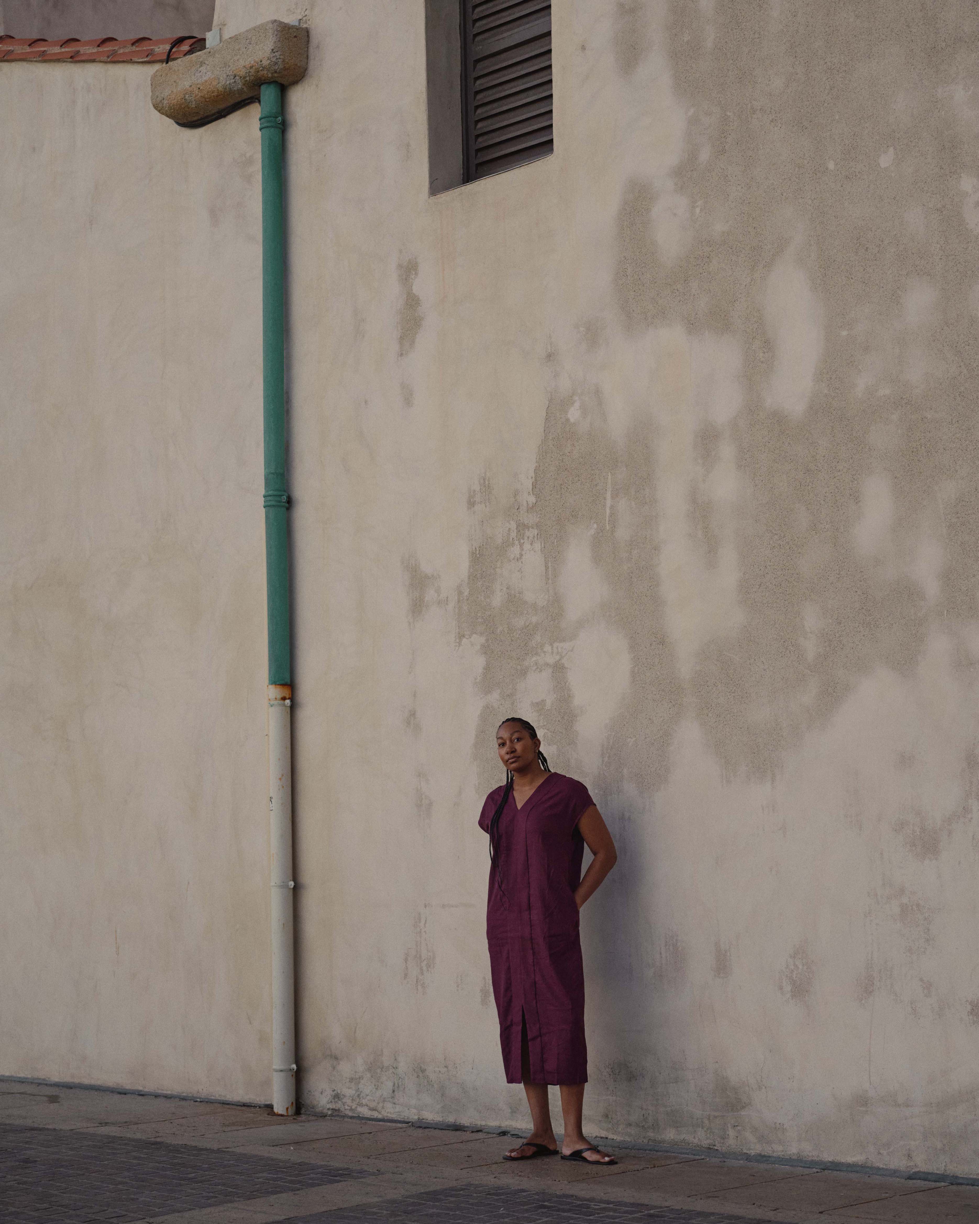 Cabana Linen Blend Kaftan - Acai