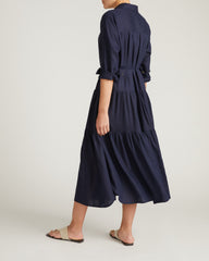 Alix Linen Blend Shirtdress - Navy