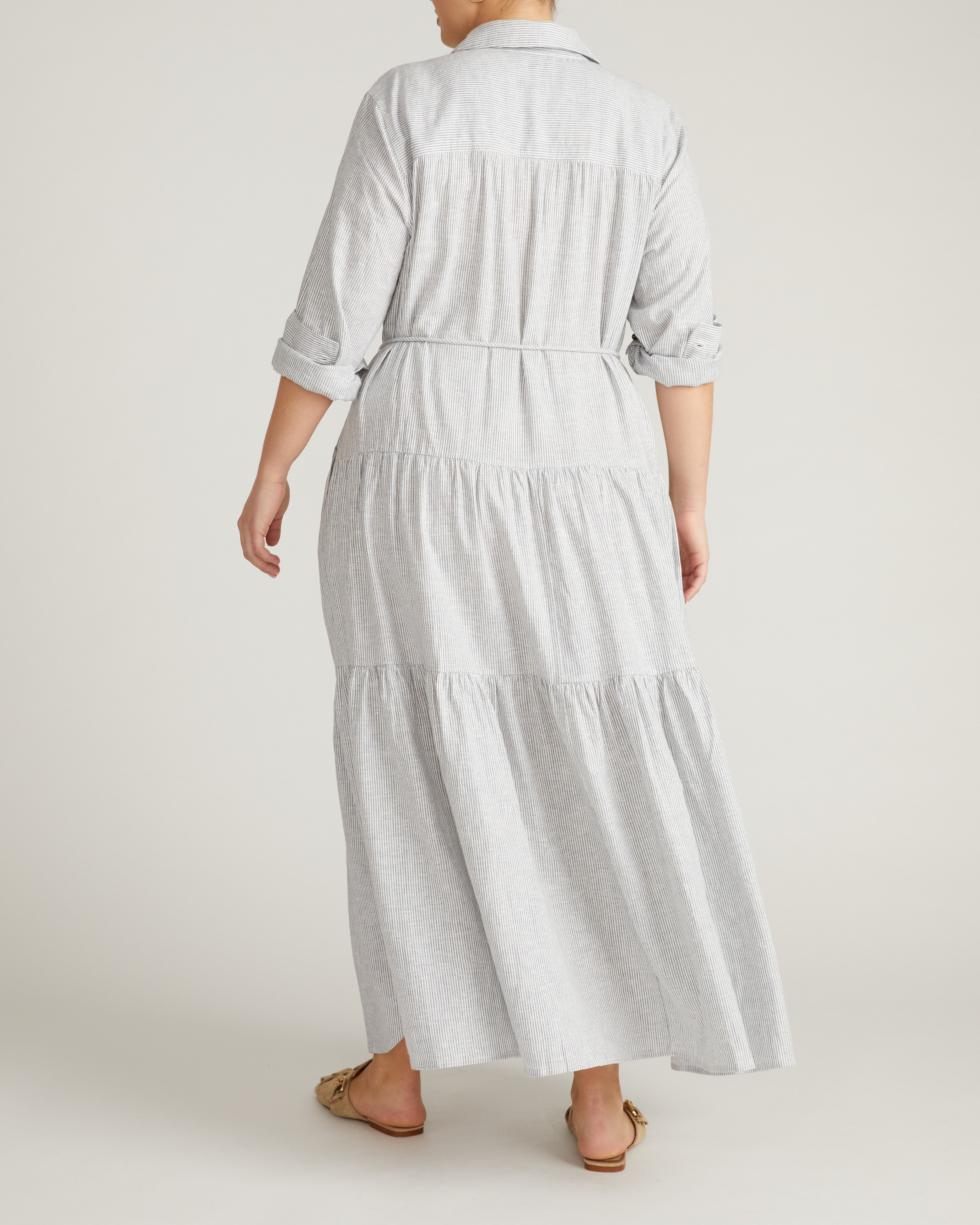 Alix Linen Blend Shirtdress - Beach Stripe