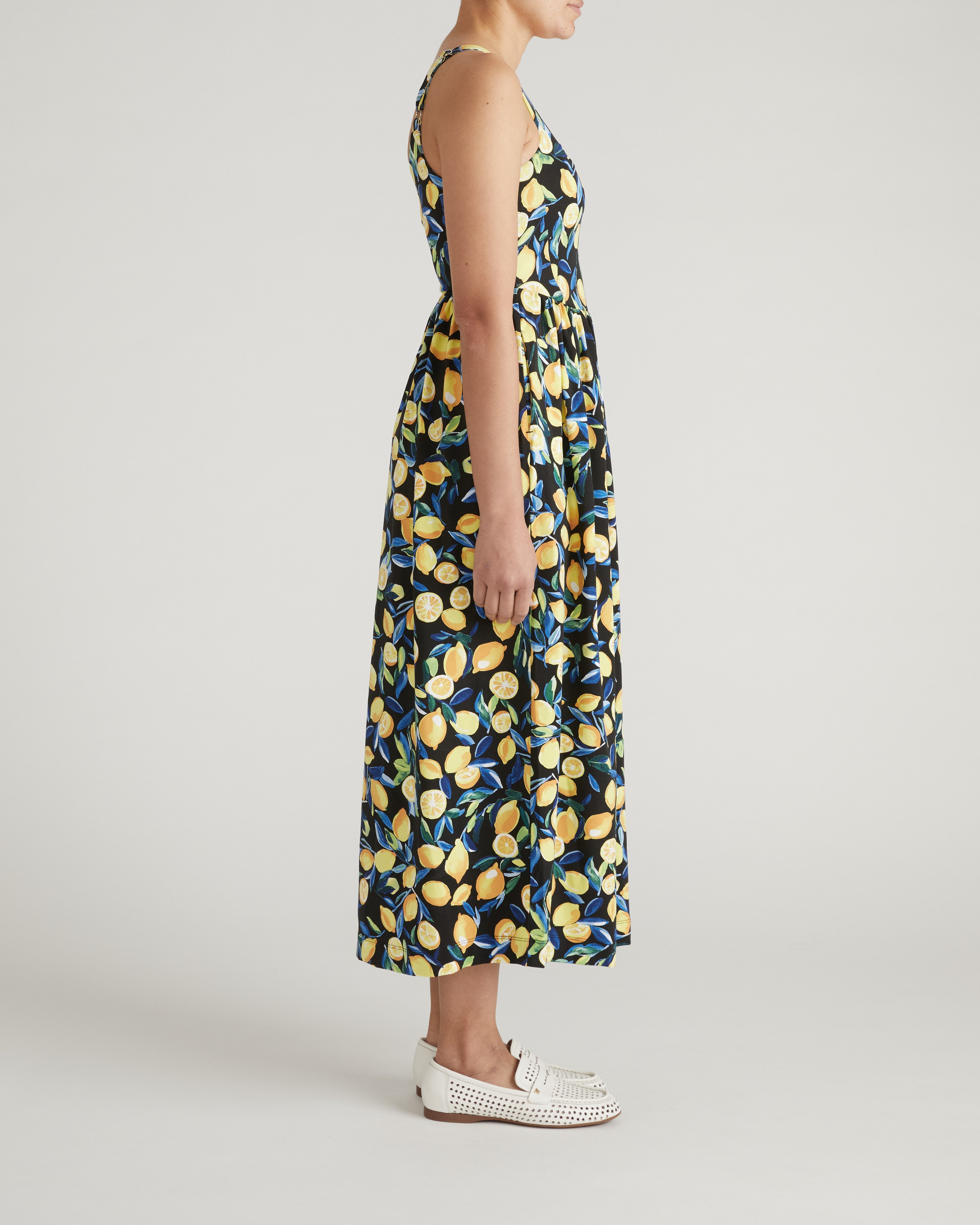 Cayo Cami Dress - Black Limoncello Print