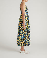 Cayo Cami Dress - Black Limoncello Print