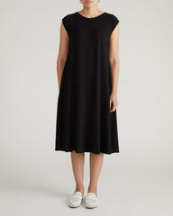 Capri Divine Jersey Flared Dress - Black