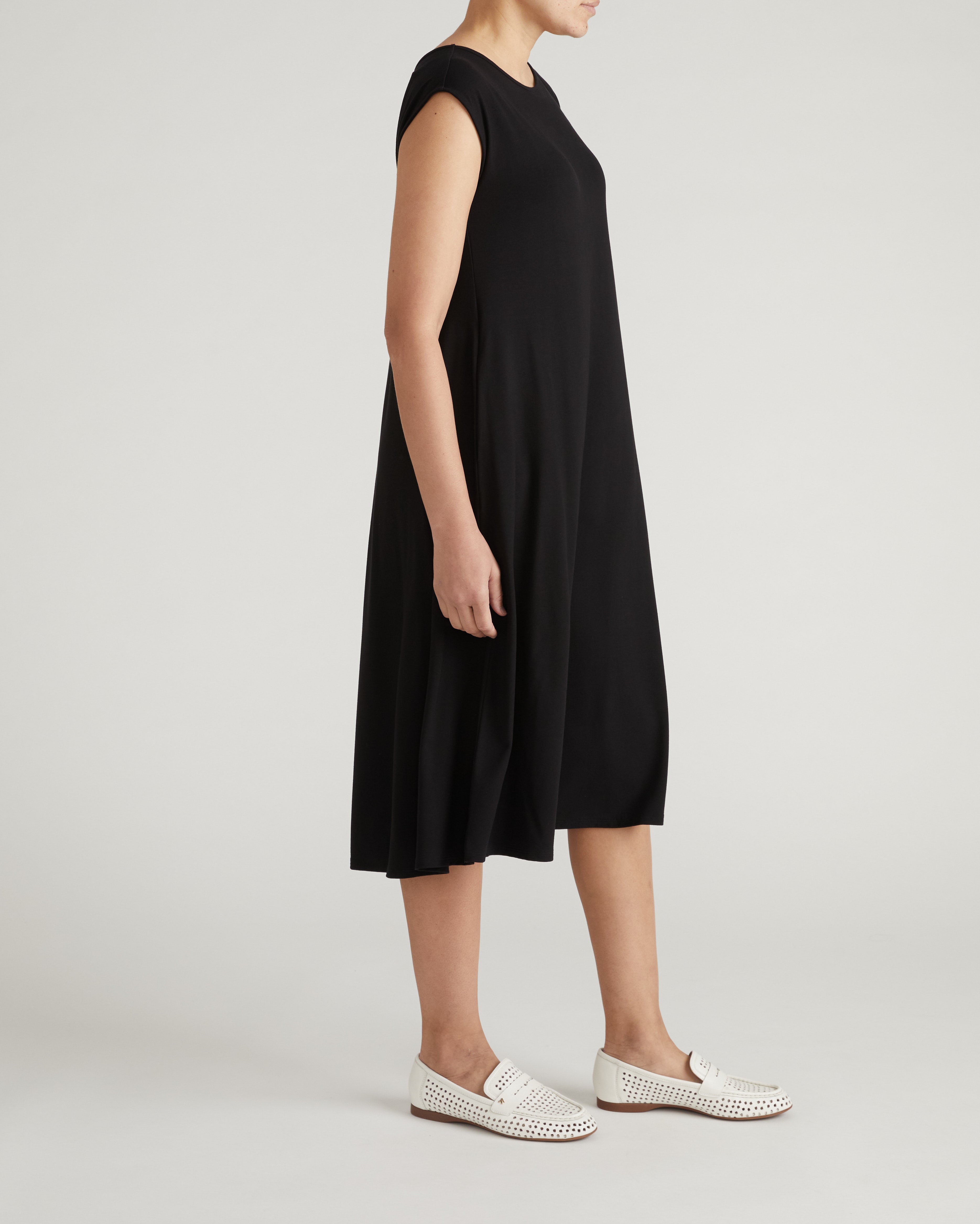 Capri Divine Jersey Flared Dress - Black