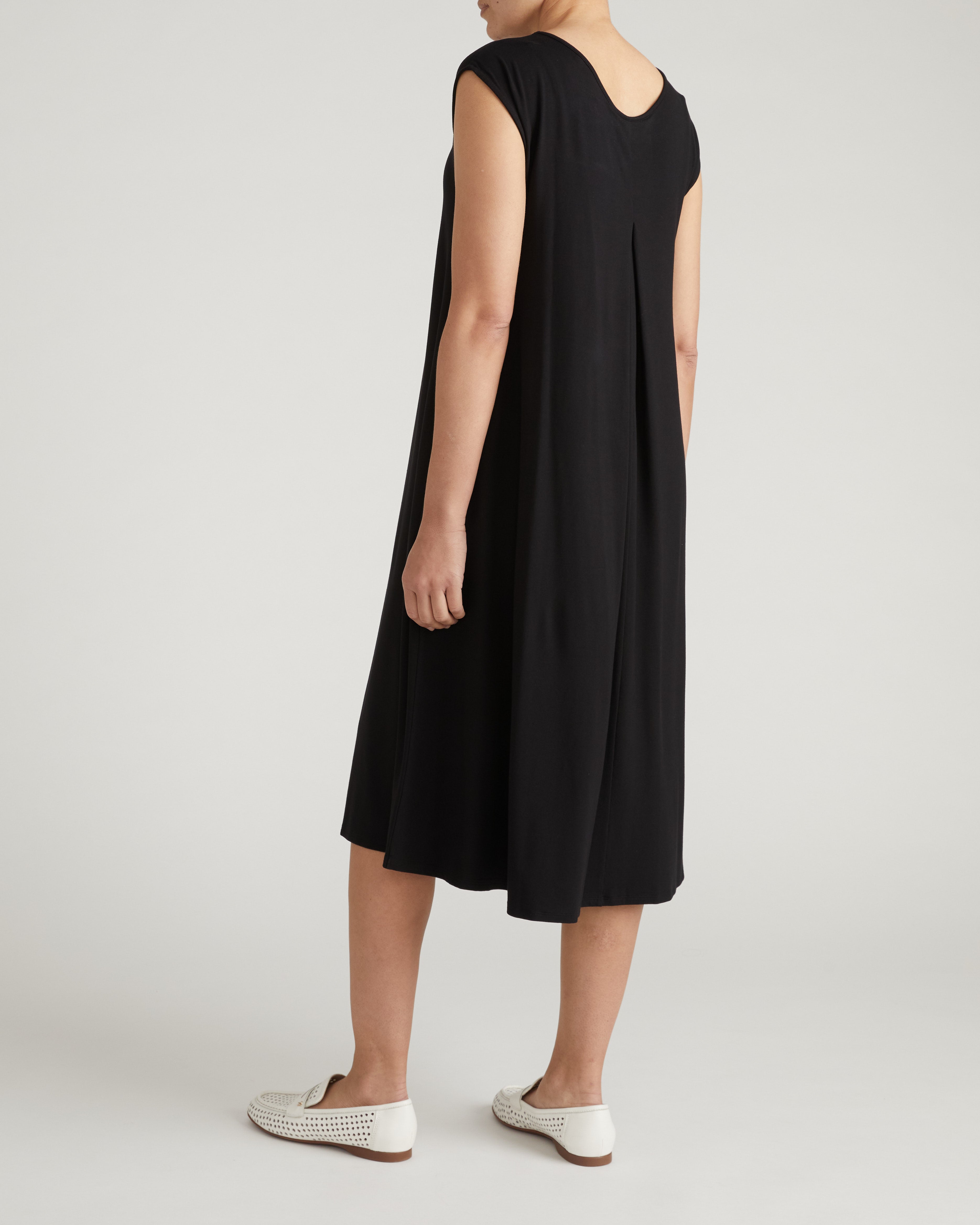 Capri Divine Jersey Flared Dress - Black
