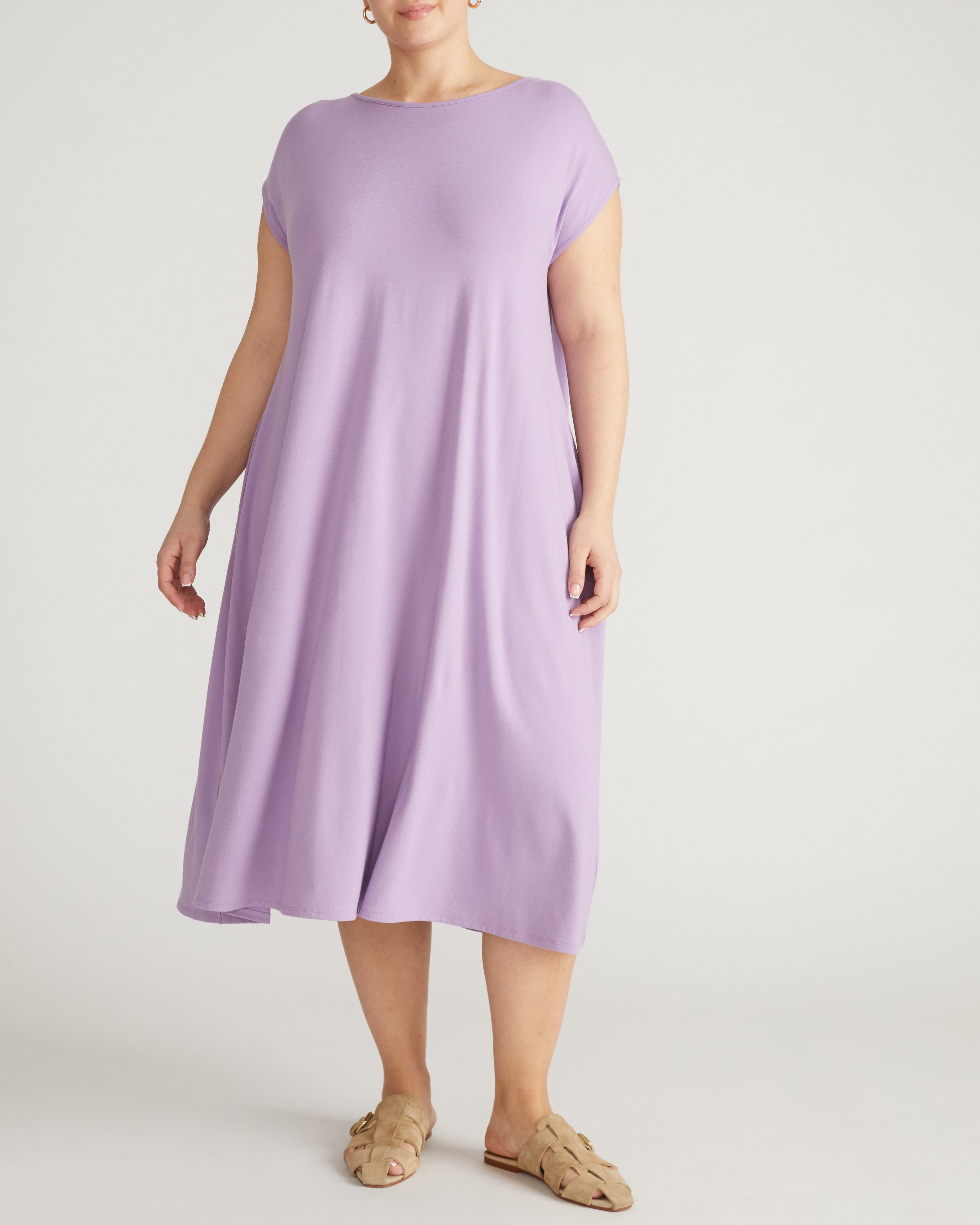Capri Divine Jersey Flared Dress - Spring Iris