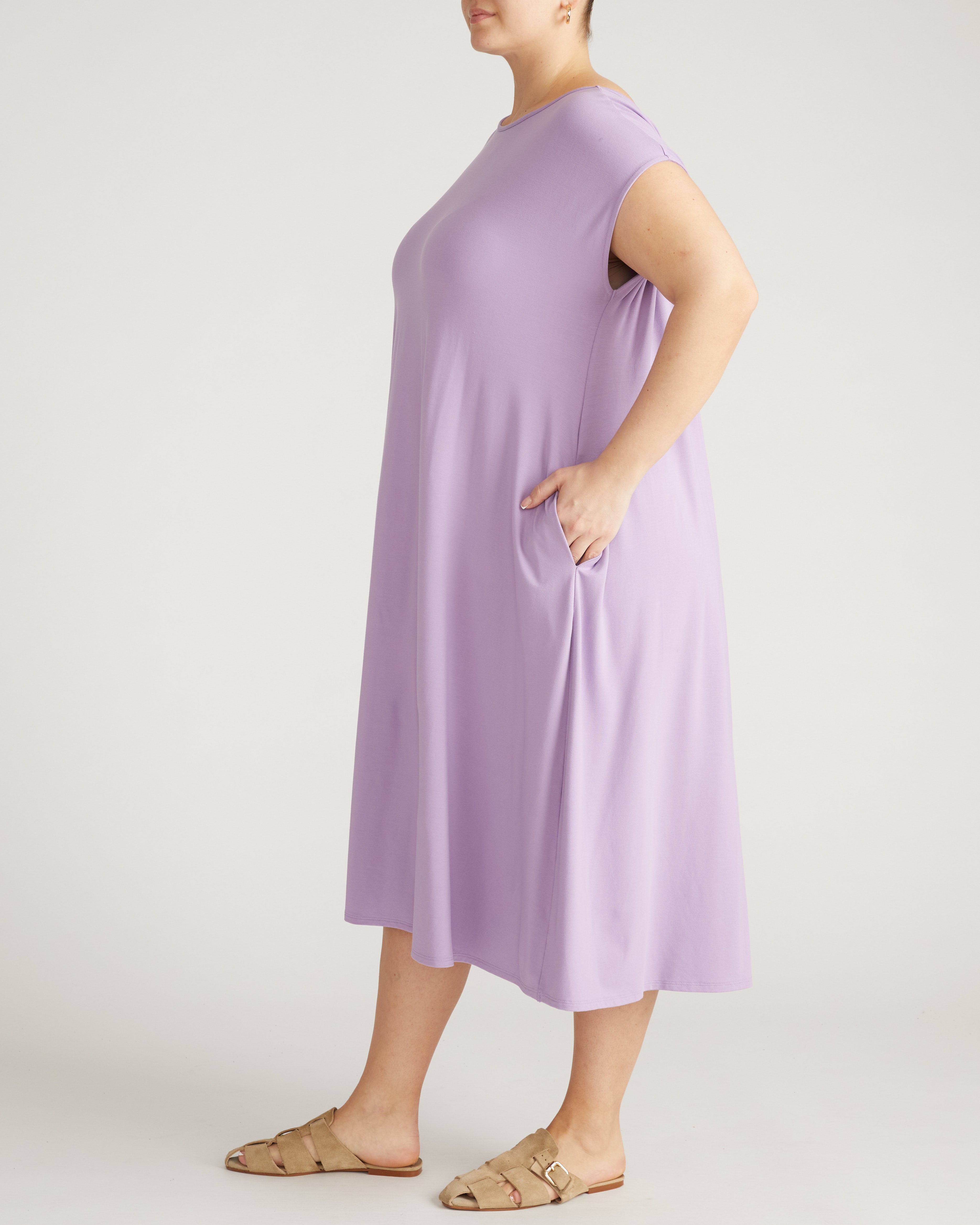 Capri Divine Jersey Flared Dress - Spring Iris