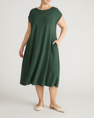 Capri Divine Jersey Flared Dress - Conifer