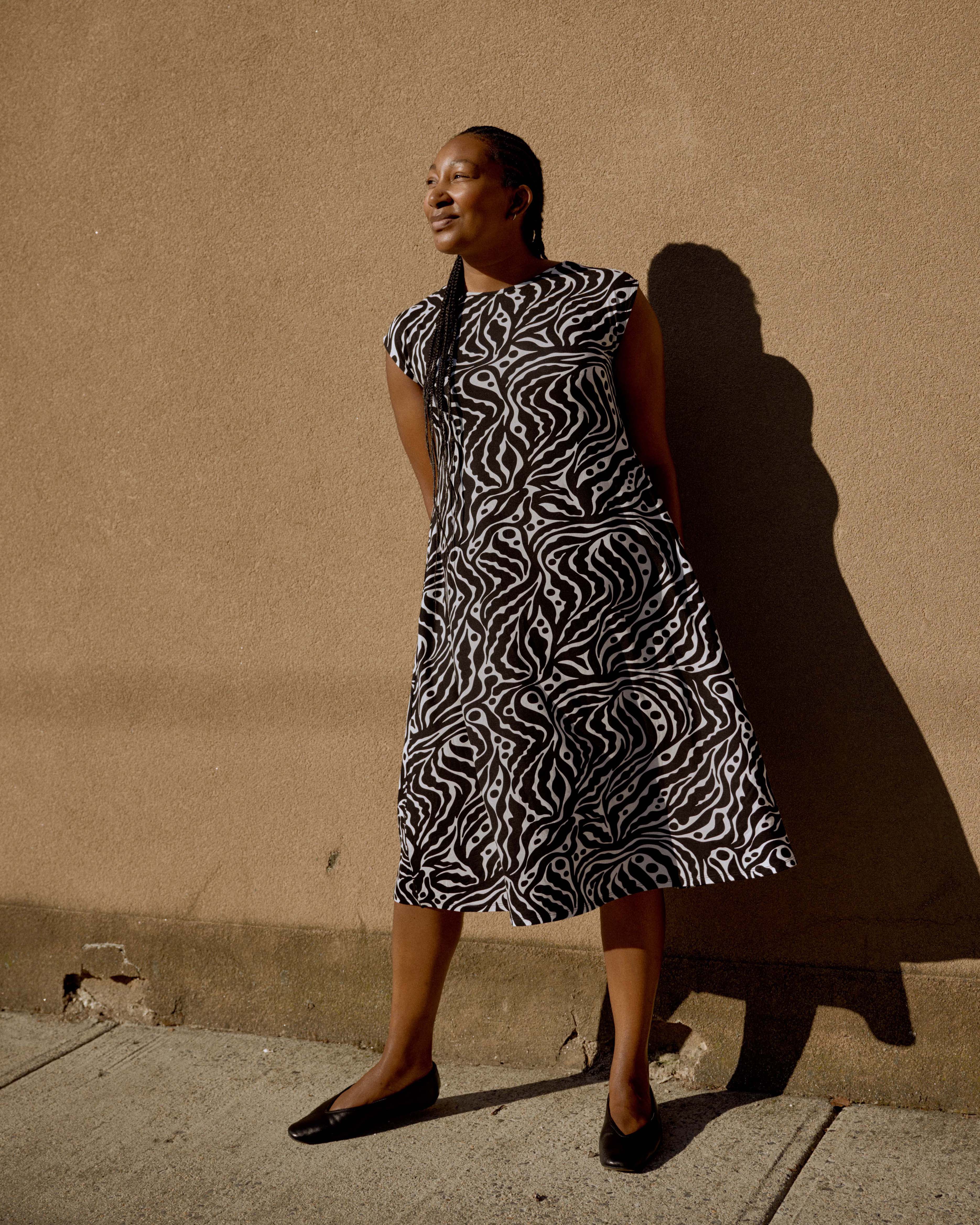 Capri Divine Jersey Flared Dress - Black Bosco Print