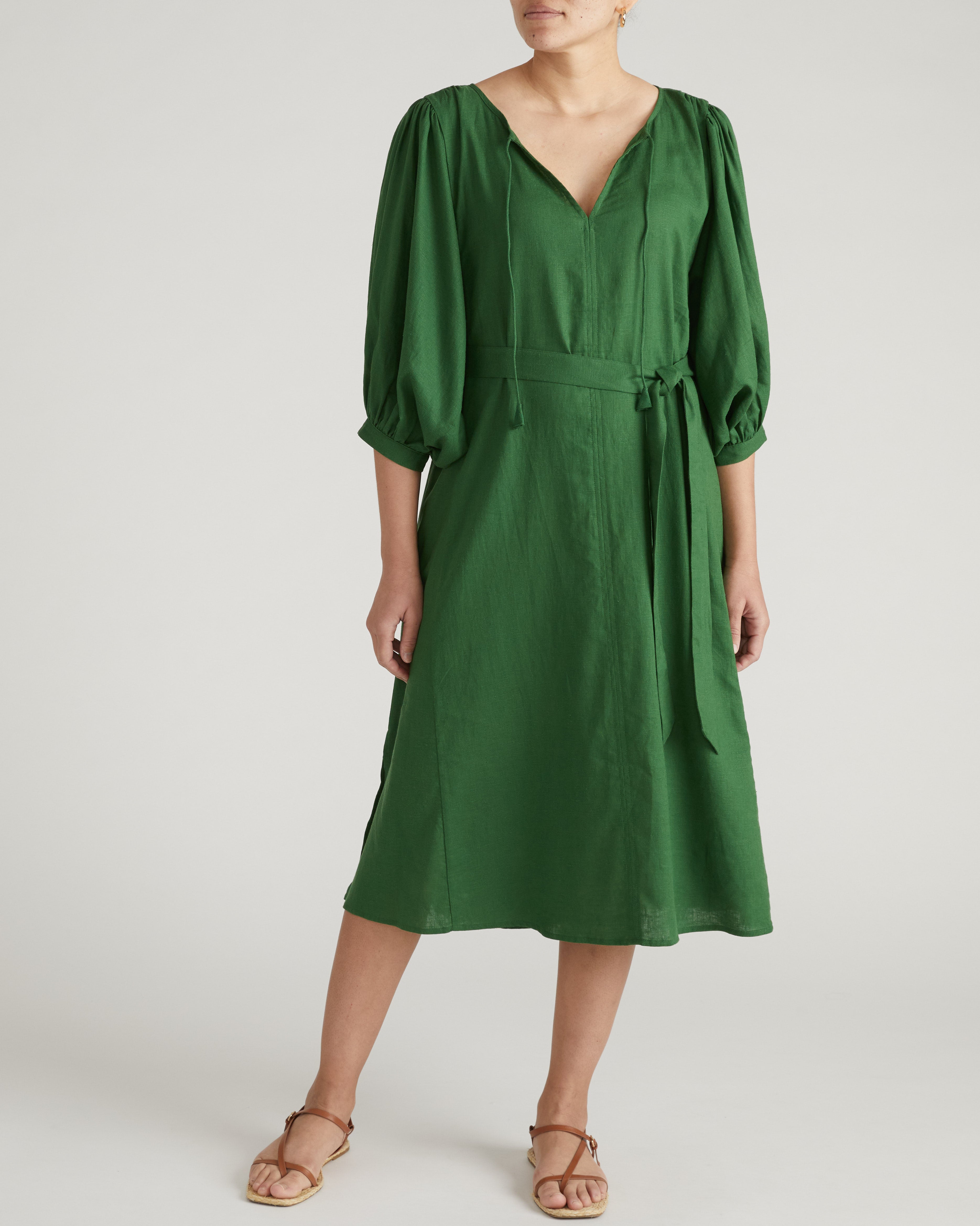 Amparo Linen Blend Dress - Jardin