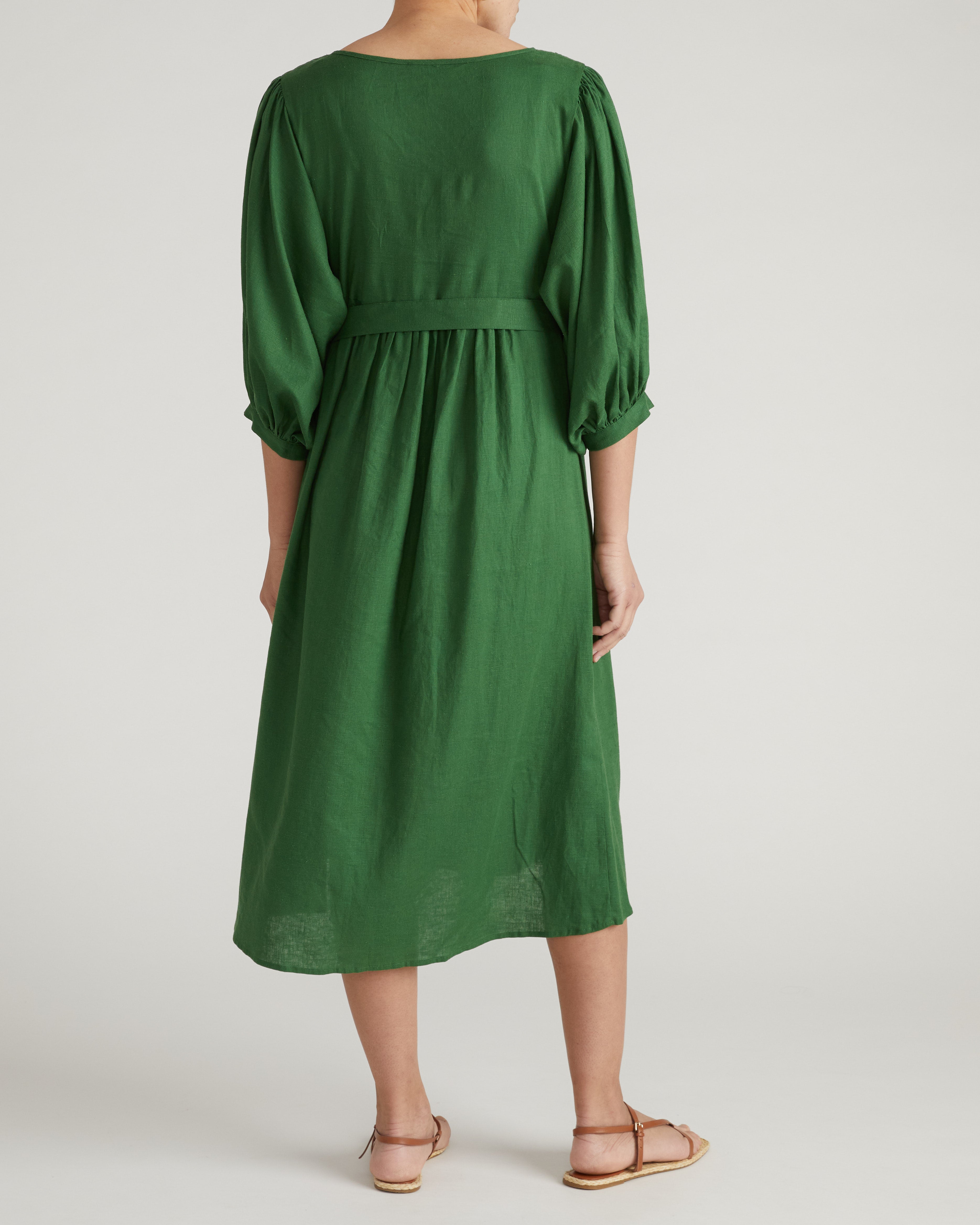 Amparo Linen Blend Dress - Jardin