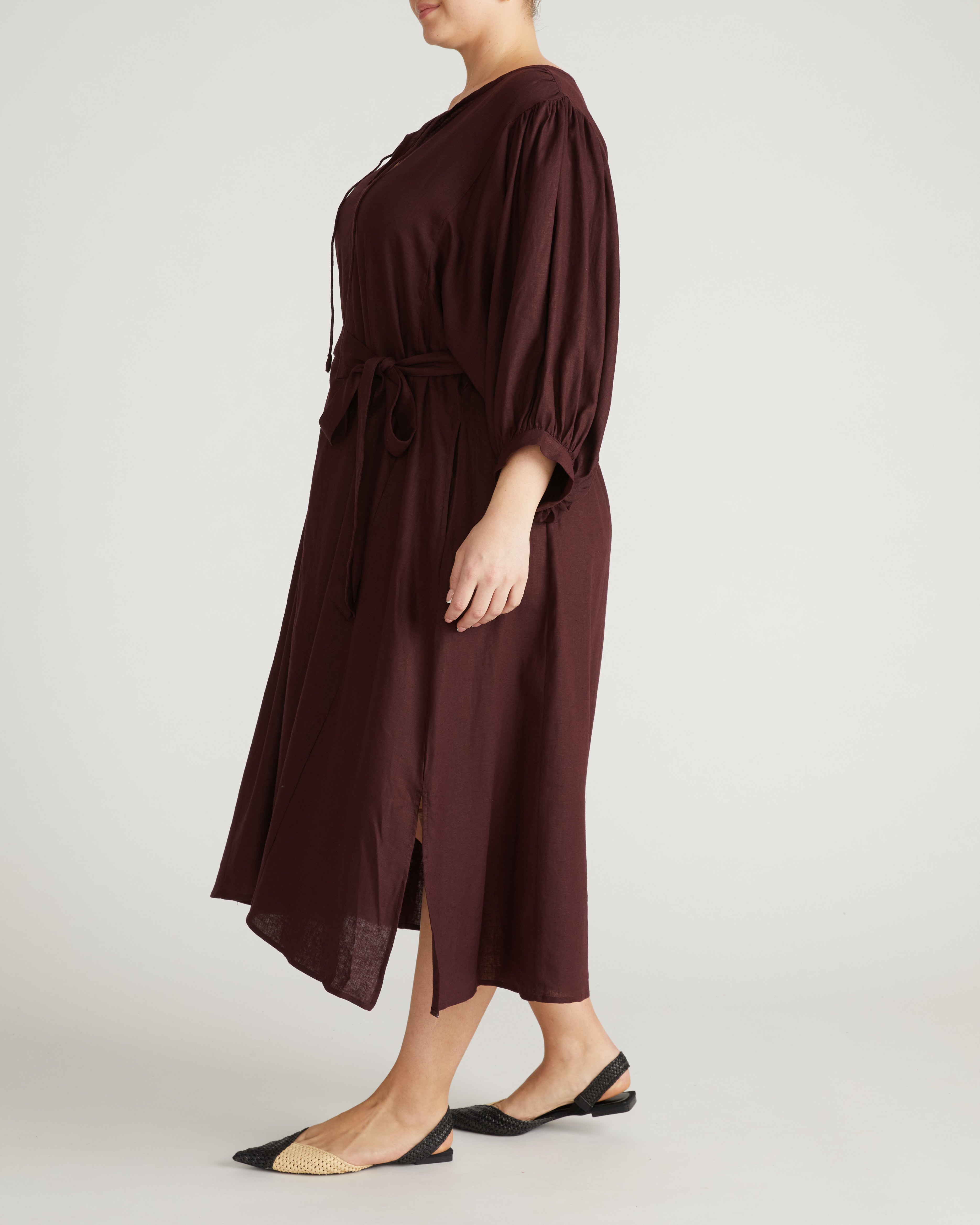 Amparo Linen Blend Dress - Brulee