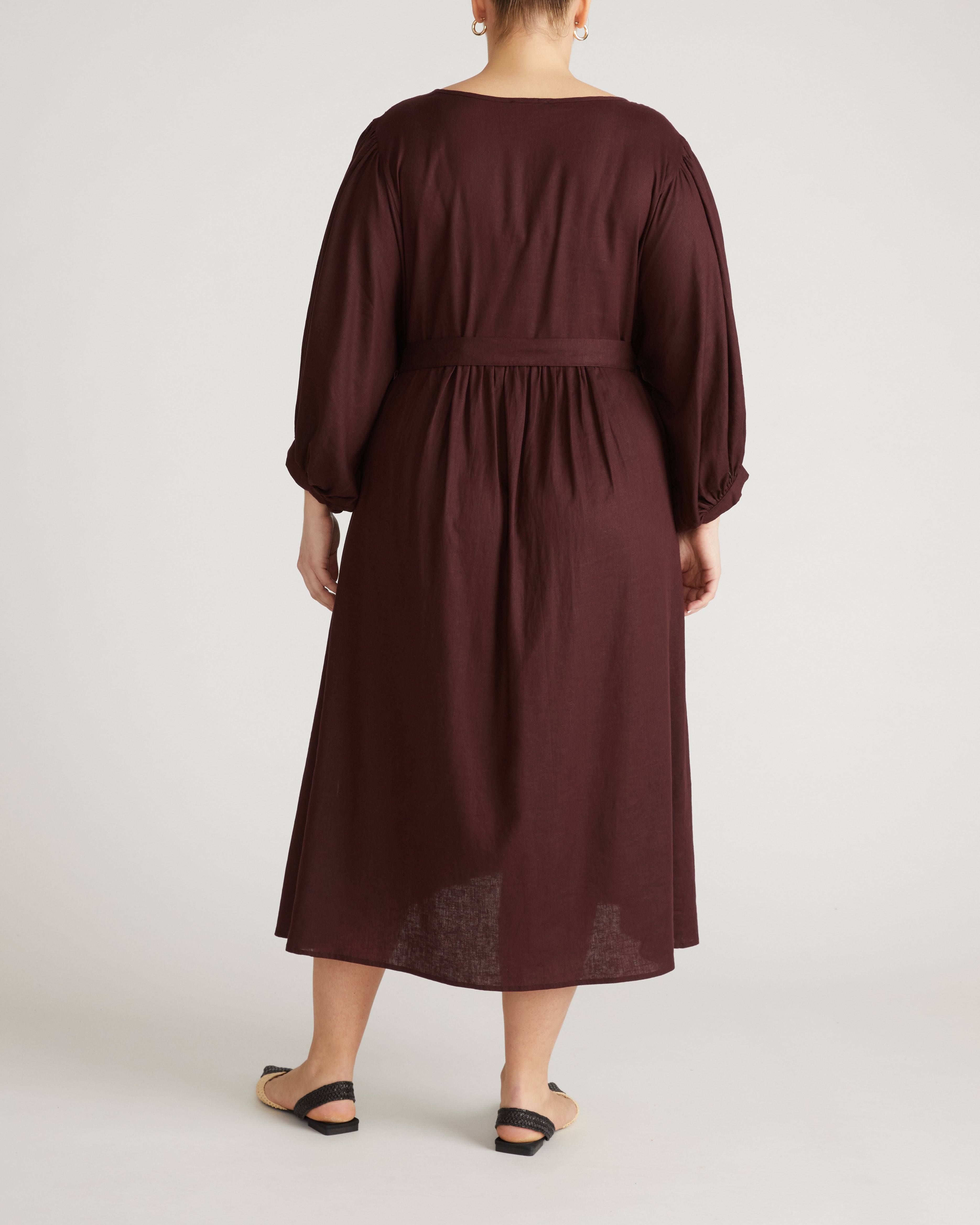 Amparo Linen Blend Dress - Brulee