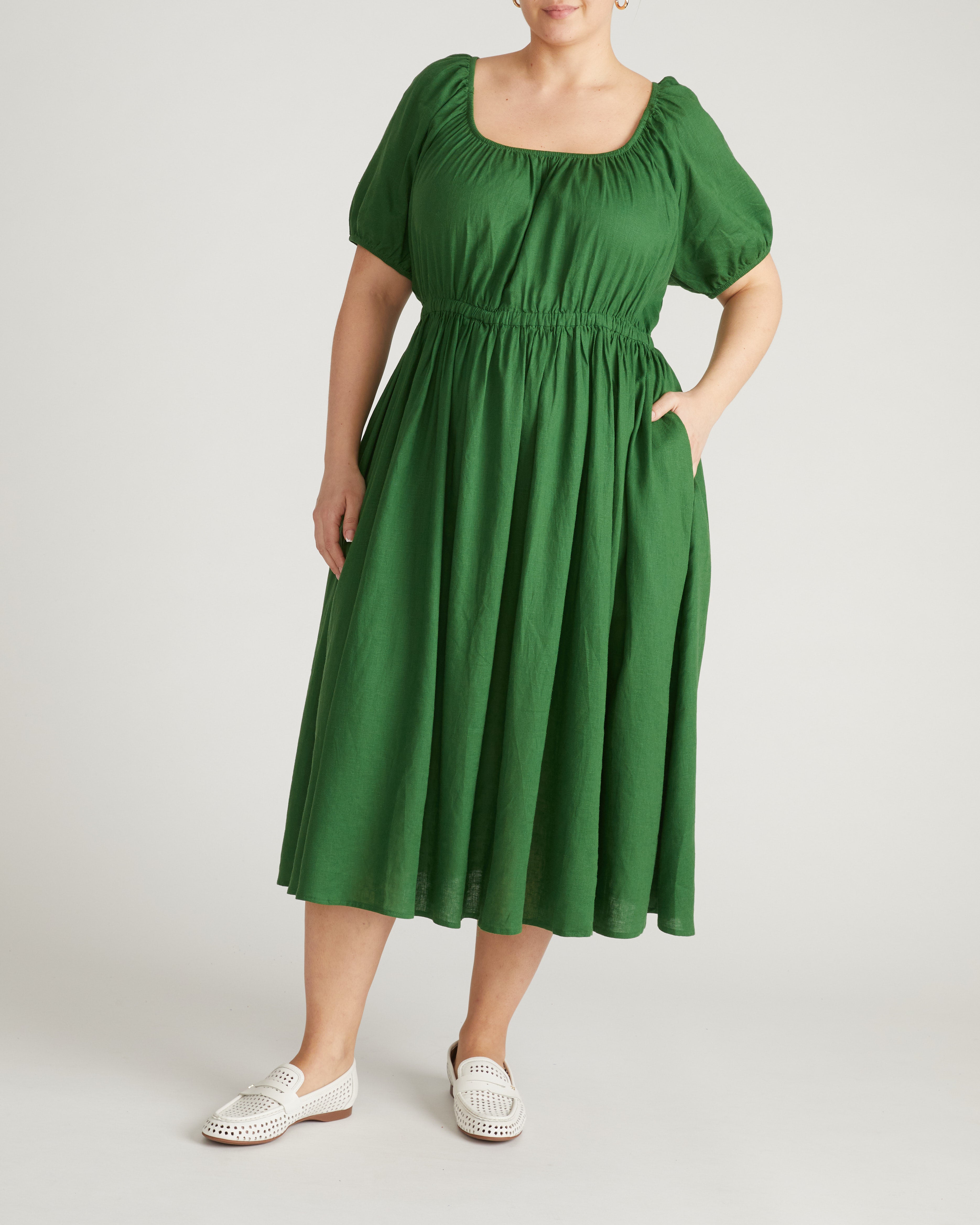 Andrea Linen Blend Dress - Jardin