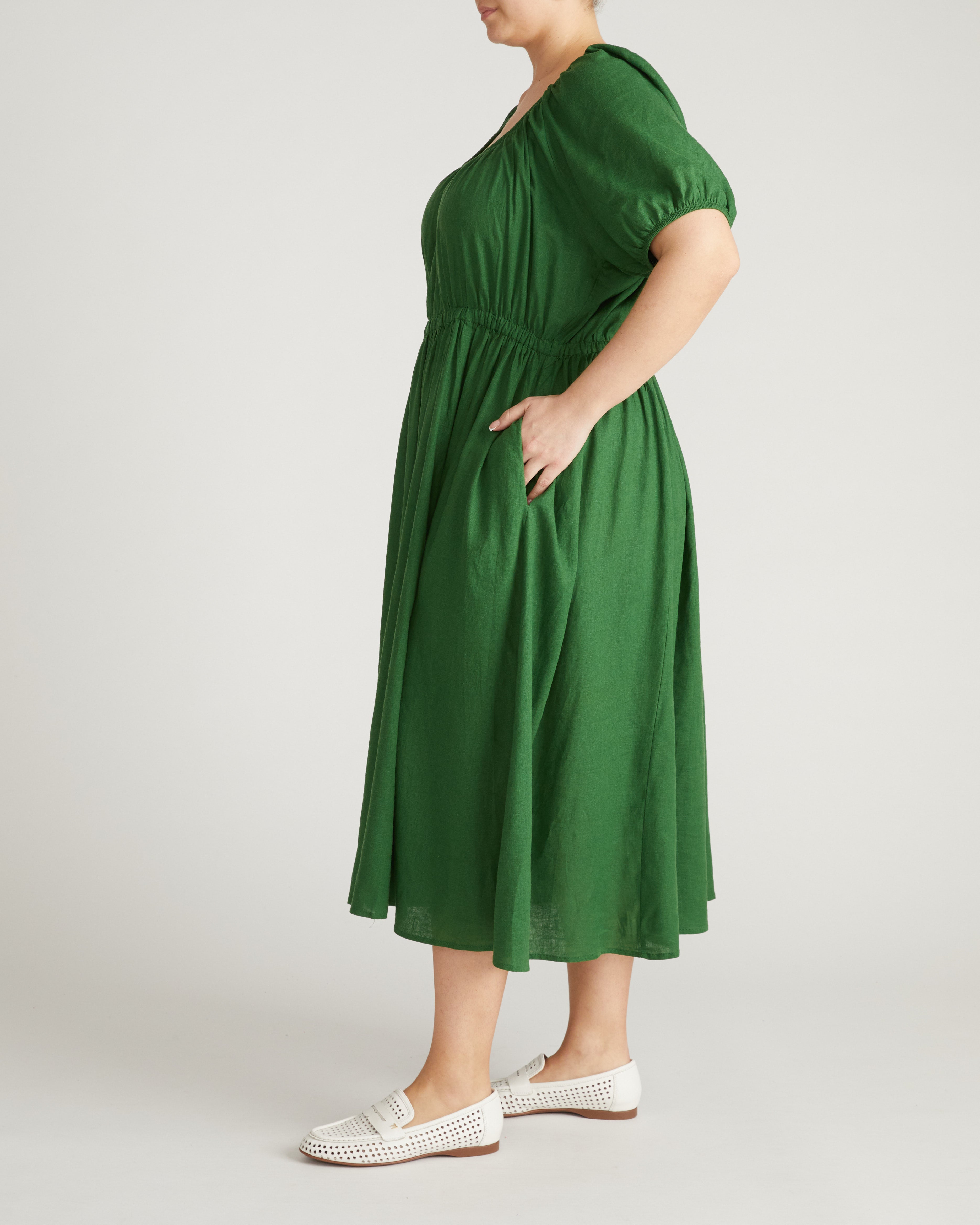 Andrea Linen Blend Dress - Jardin